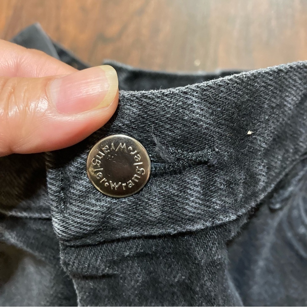 WRANGLER JEANS relaxed denims size 38/32 black Wash GUC Vintage cowboy 90s - Picture 5 of 13